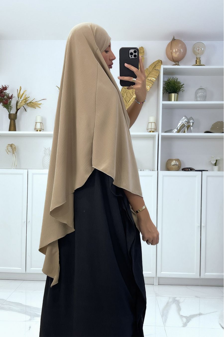 Very wide camel scarf - 4