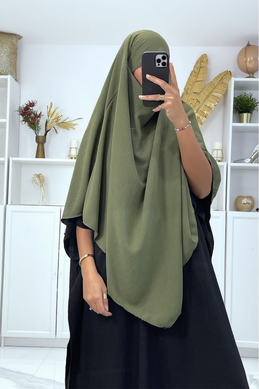 Very large khaki scarf - 2