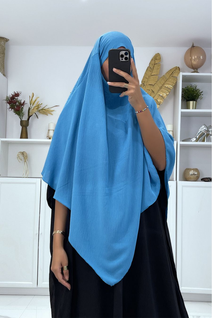 Foulard bleu très large - 1