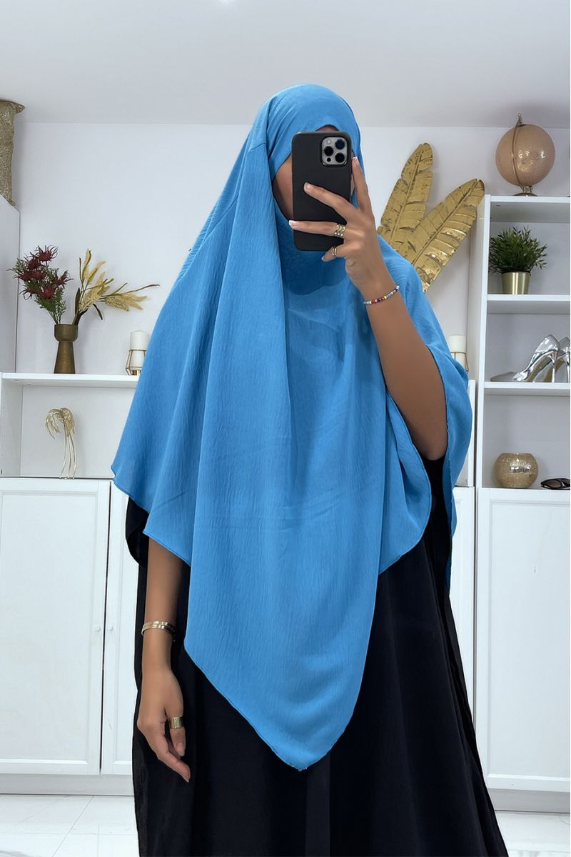 Zeer brede blauwe sjaal - 1