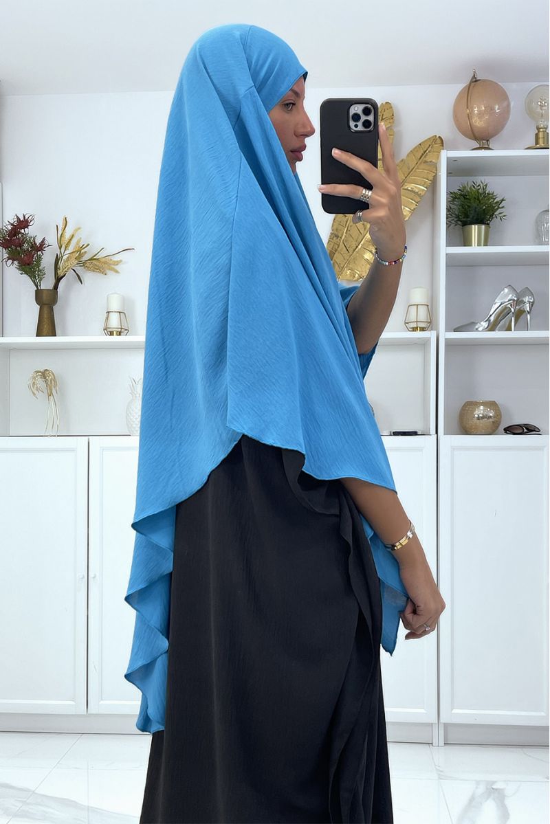 Zeer brede blauwe sjaal - 3
