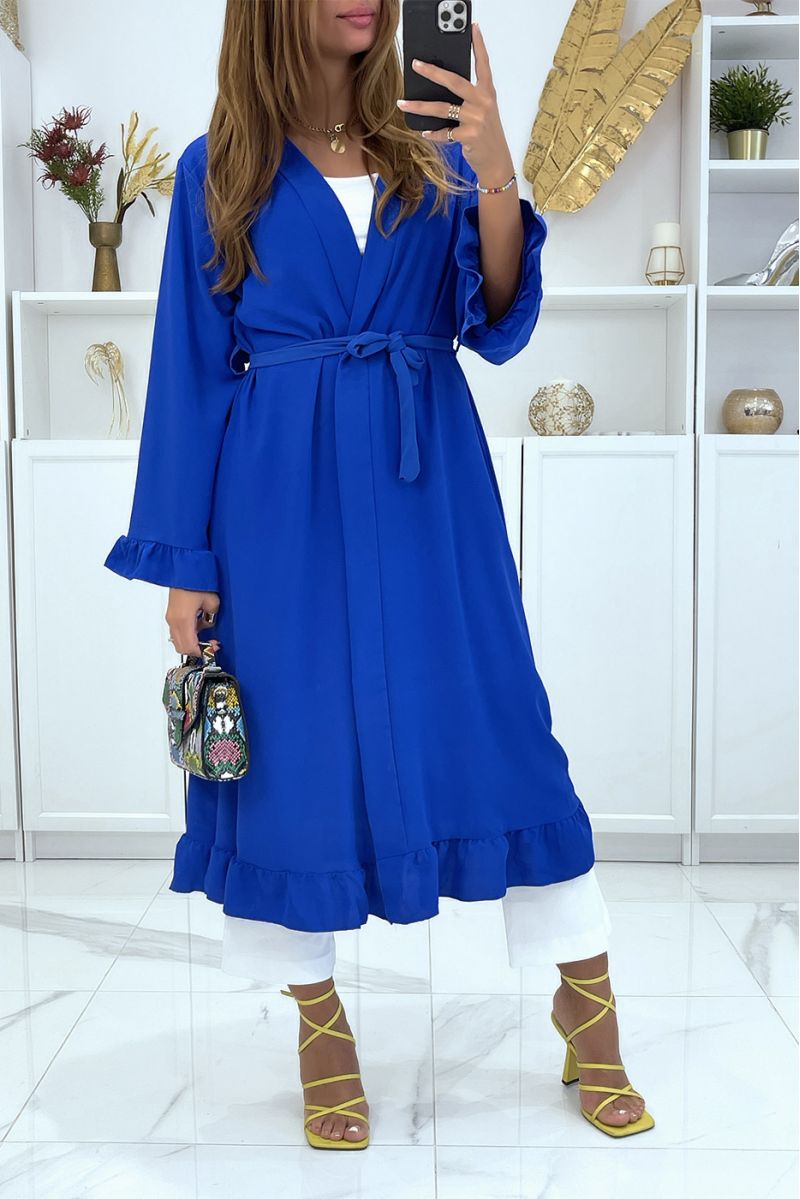 Royal kimono abaya met ruche en riem - 1