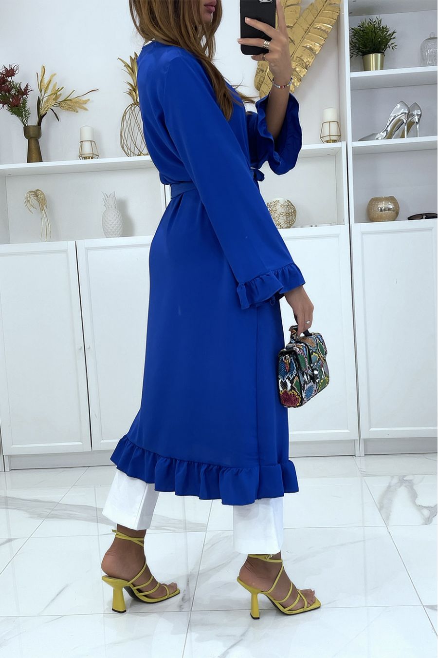 Royal kimono abaya met ruche en riem - 4