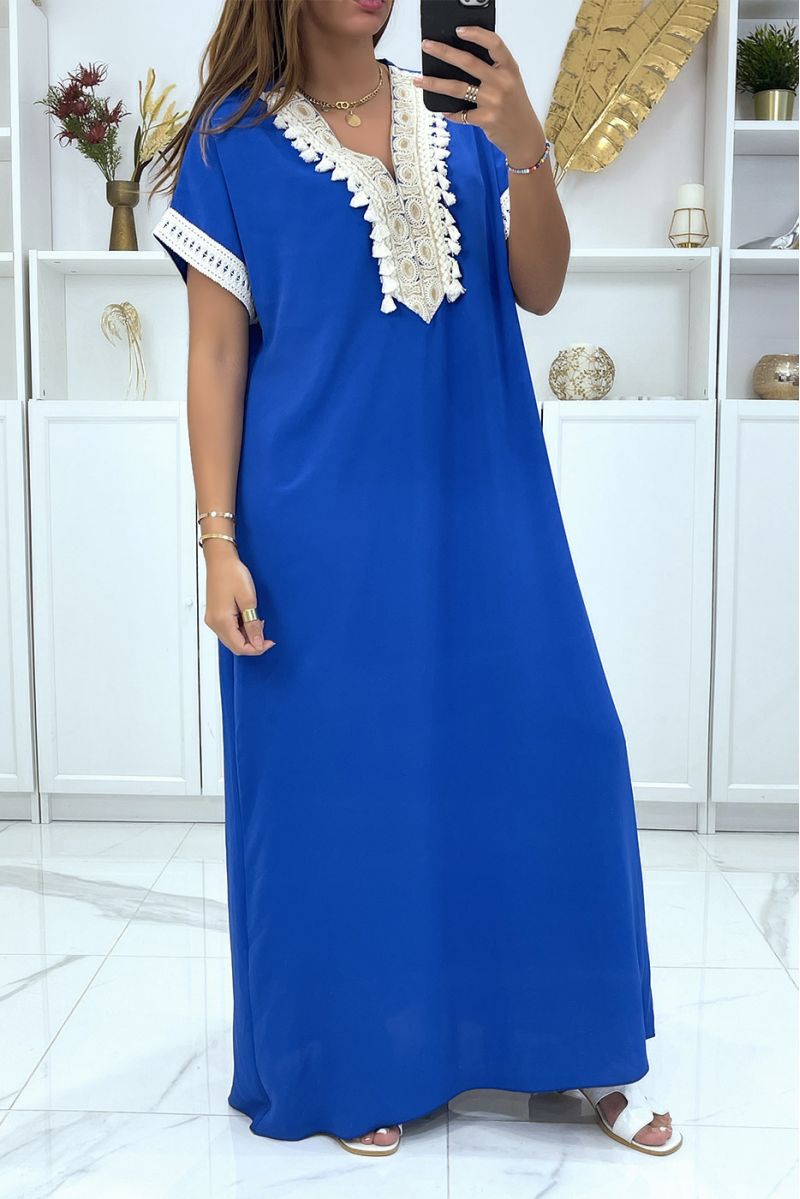 Longue robe royal sans manches avec broderie  - 2