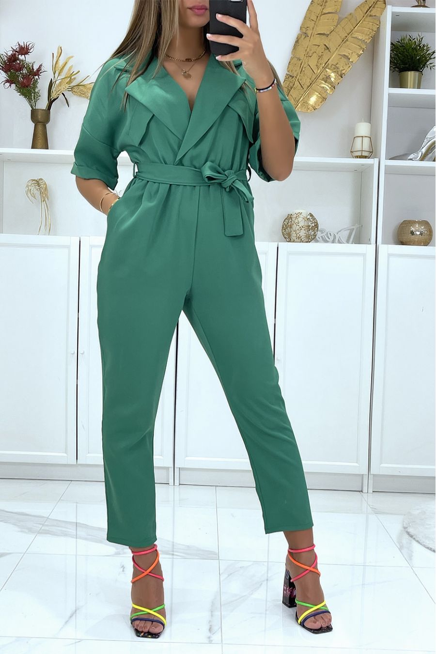 OvGGsized green blazer jumpsuit - 2