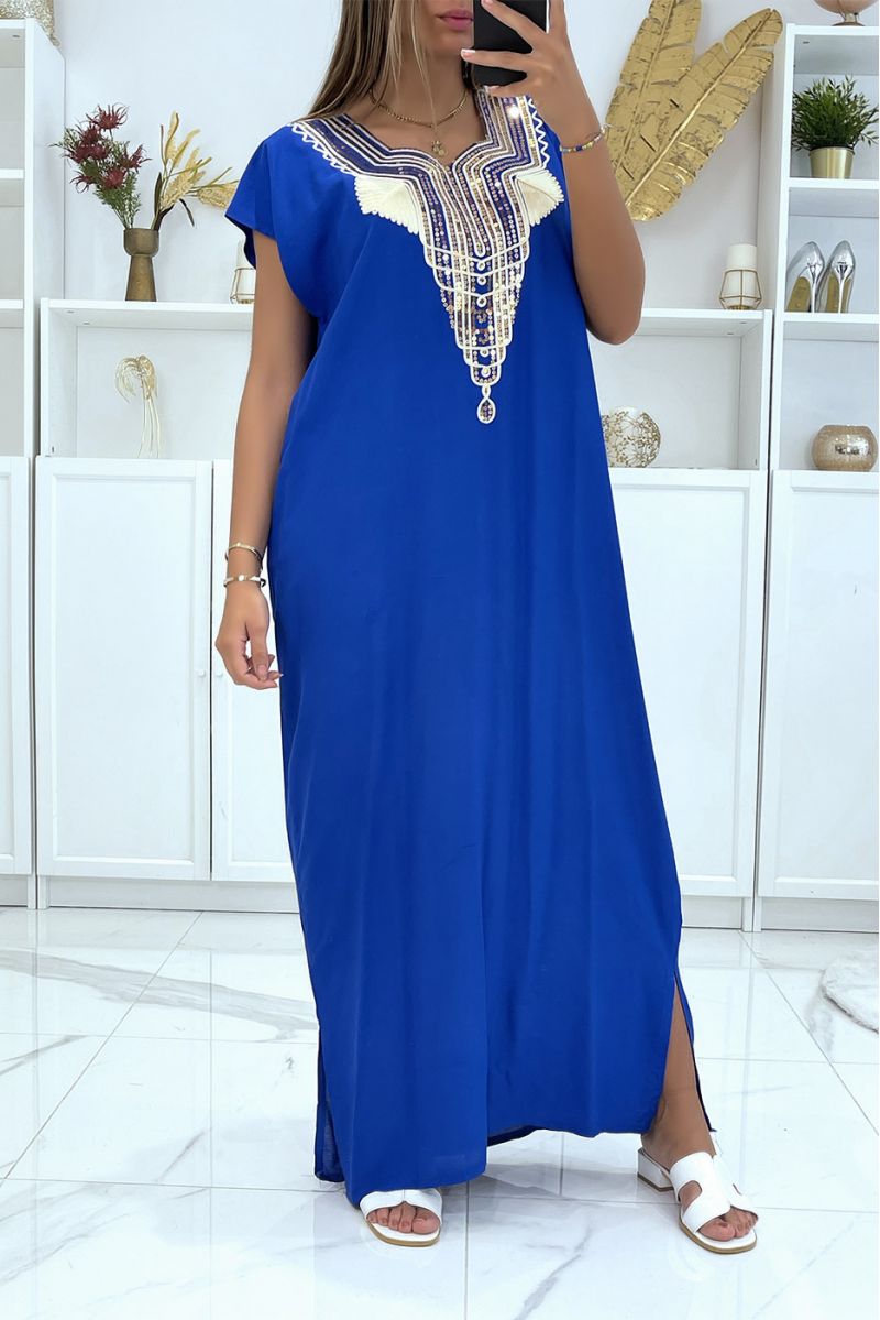 Long dress, royal djellaba with sequined details and oriental pattern with gold thread - 2