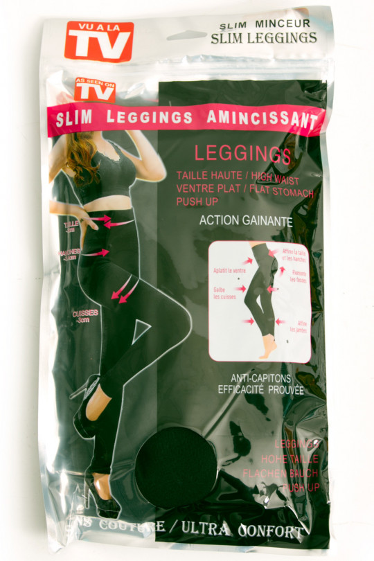 Black slimming leggings High waist, flat stomach and slim legs. 15-441 - 5