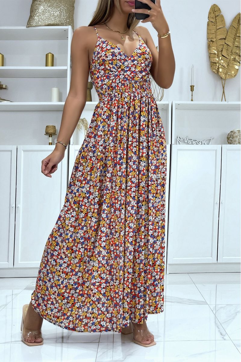 Long wrap dress with red liberty pattern - 2