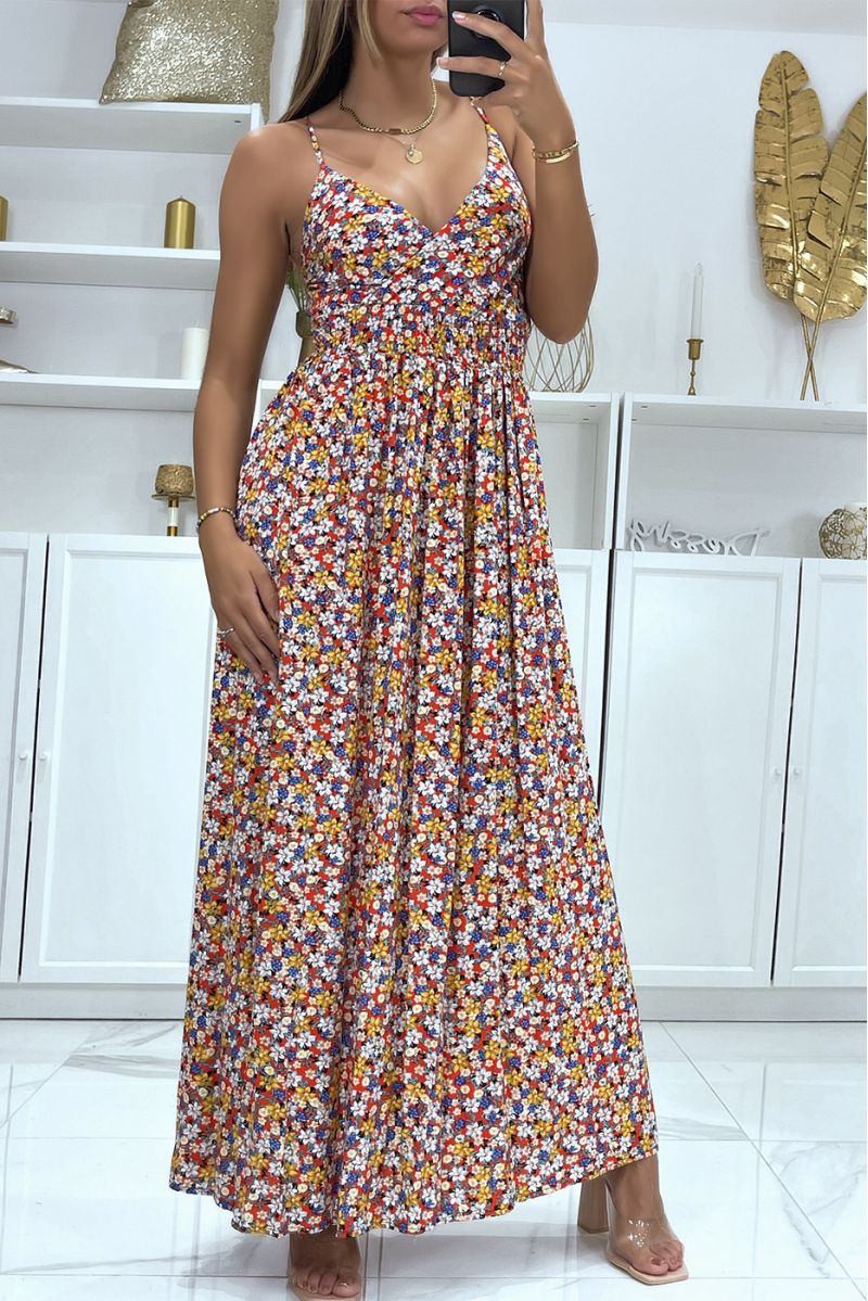Long wrap dress with red liberty pattern - 3
