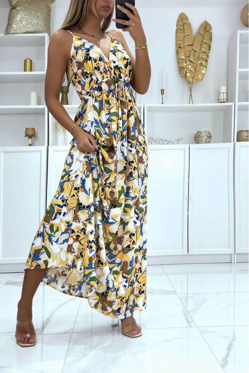 Long dress with a very chic predominantly yellow motif - 3