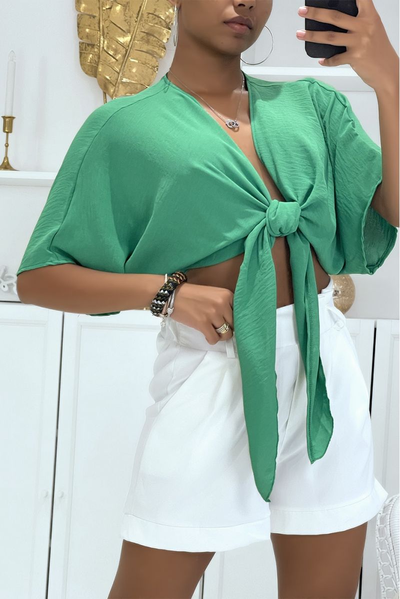 Groene wikkel crop top - 2