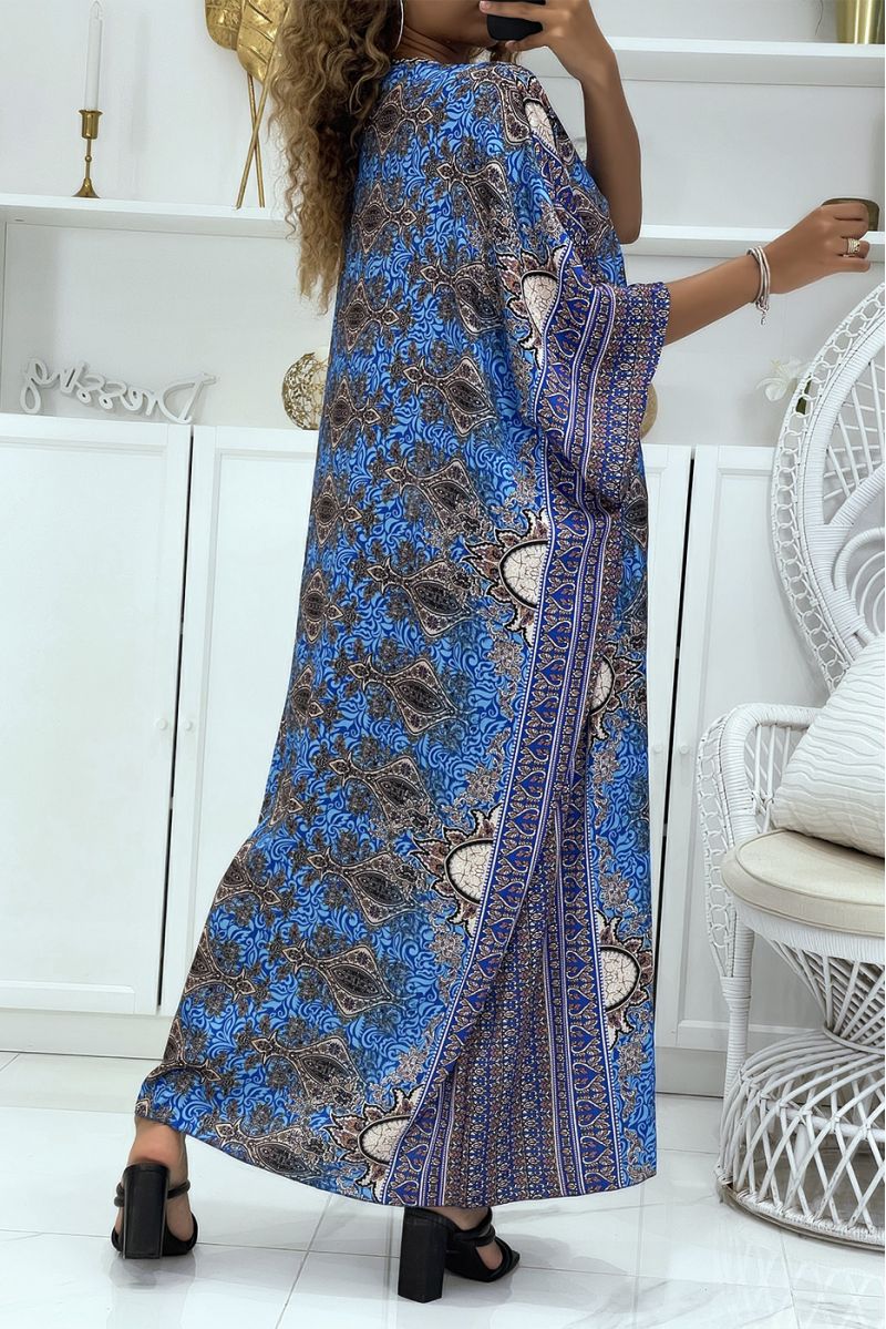 Long royal oversize tunic with oriental pattern and batwing sleeves - 1