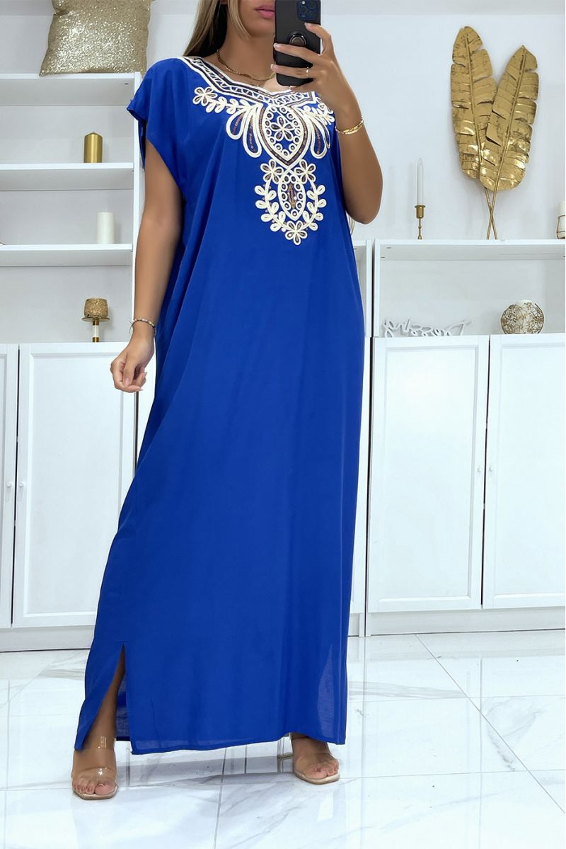 Royal djellaba dress very comfortable to wear with pretty embroidery and sequins - 1