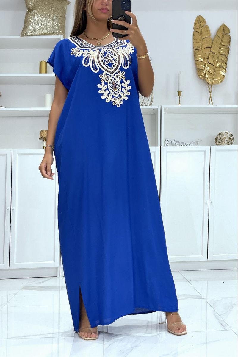 Royal djellaba dress very comfortable to wear with pretty embroidery and sequins - 2