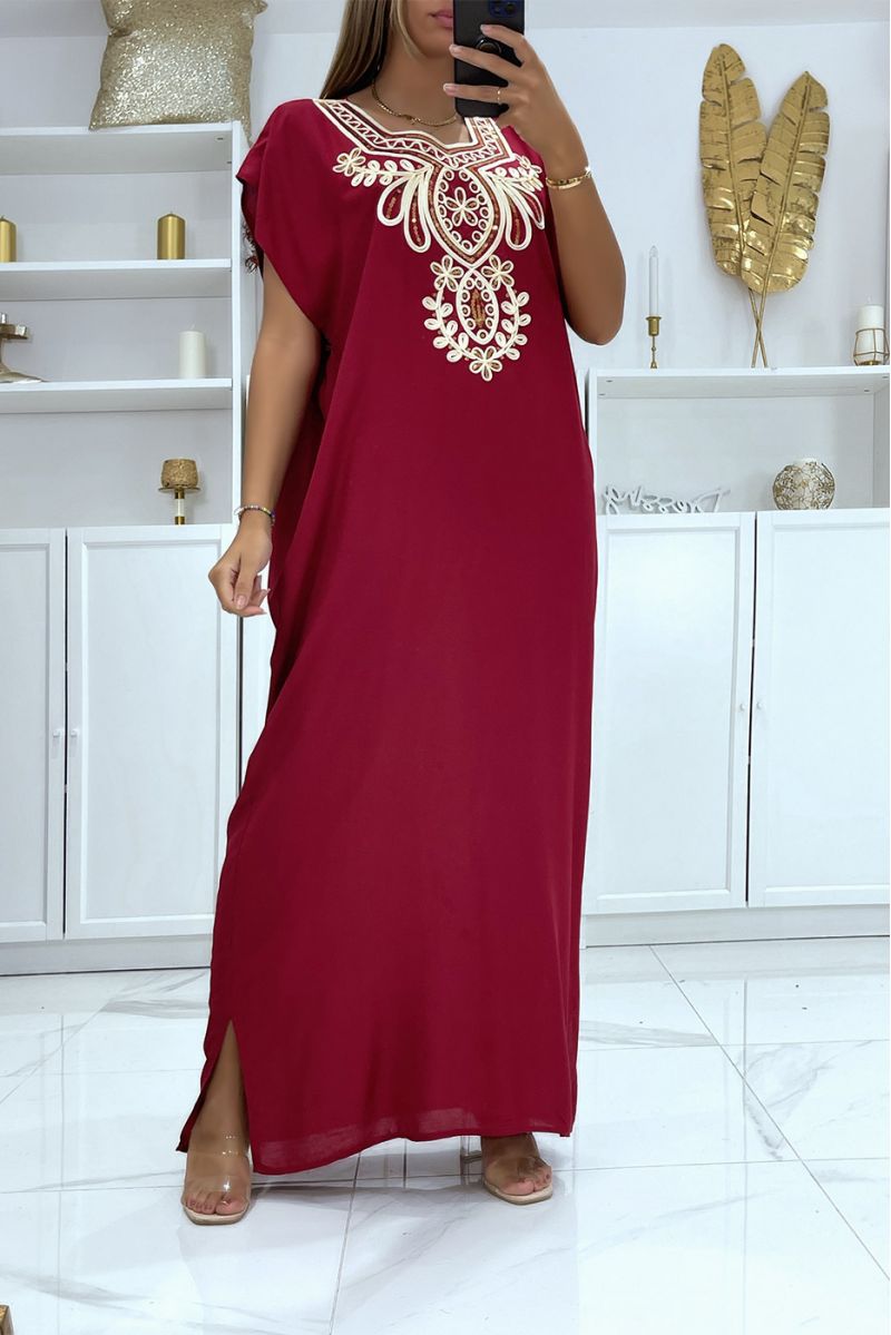 BuVZundy djellaba dress very comfortable to wear with pretty embroidery and sequins - 1