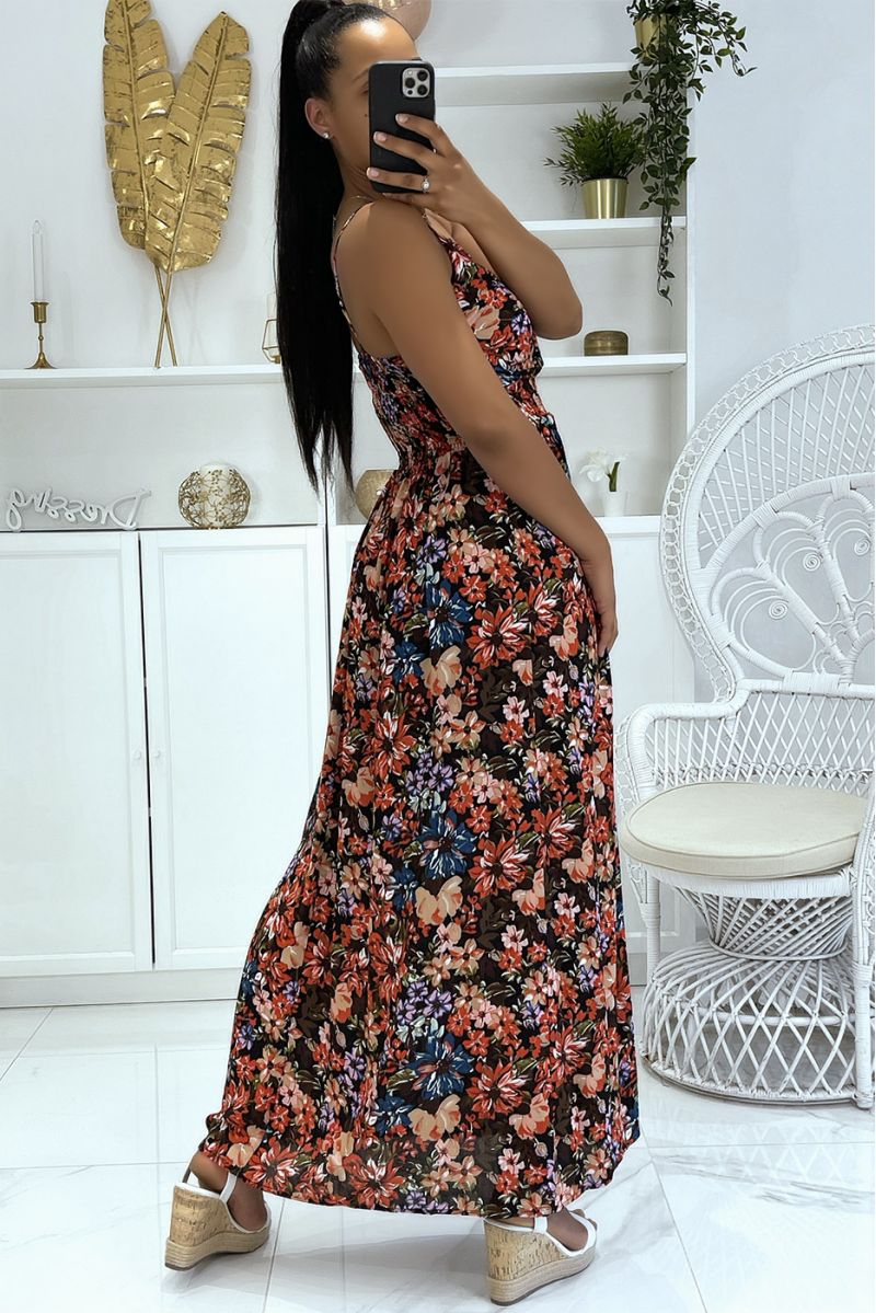 Long very chic patterned dress with predominantly black - 3