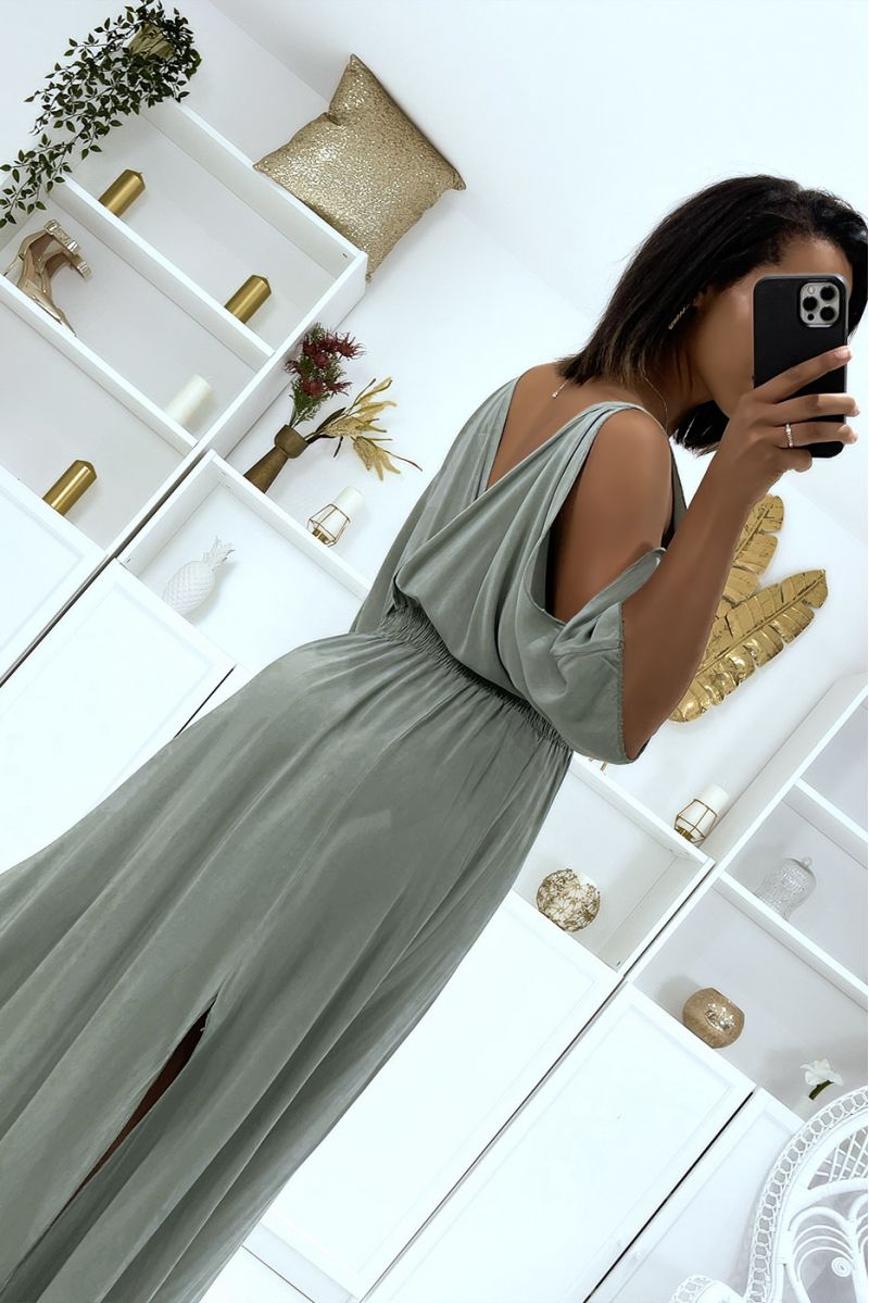 LoLLue robe kaki col V à bretelles  - 6