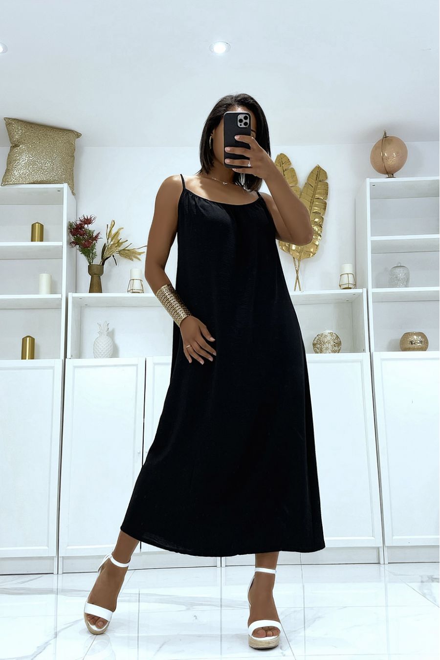 LoLLue robe noire évasé à bretelle - 1