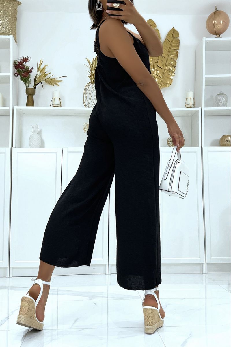 CoBblack broek-jumpsuit met kanten kraag en zeer soepel materiaal - 3