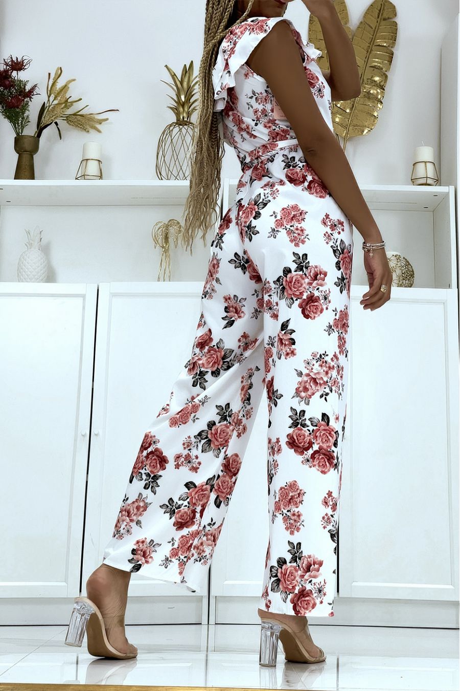 Flowery jumpsuit store