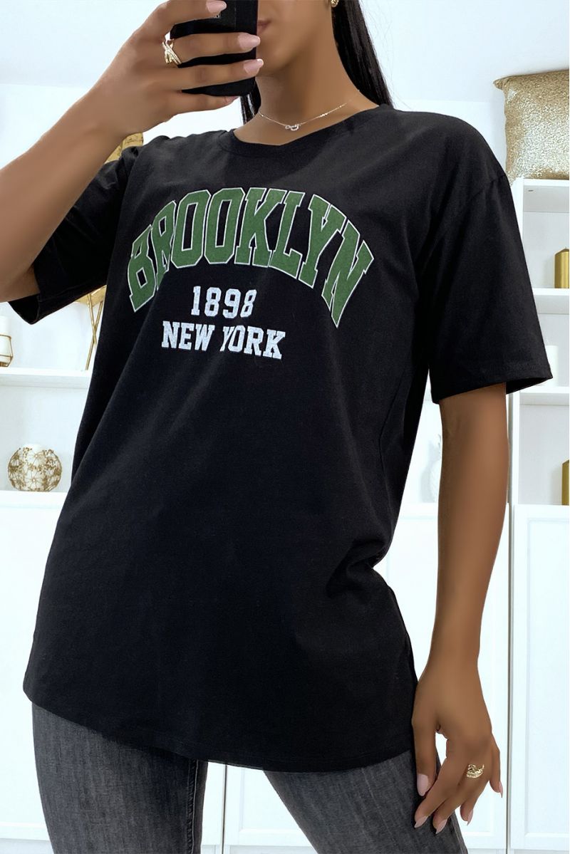 Oversized black Brooklyn 1998 writing T-shirt - 2