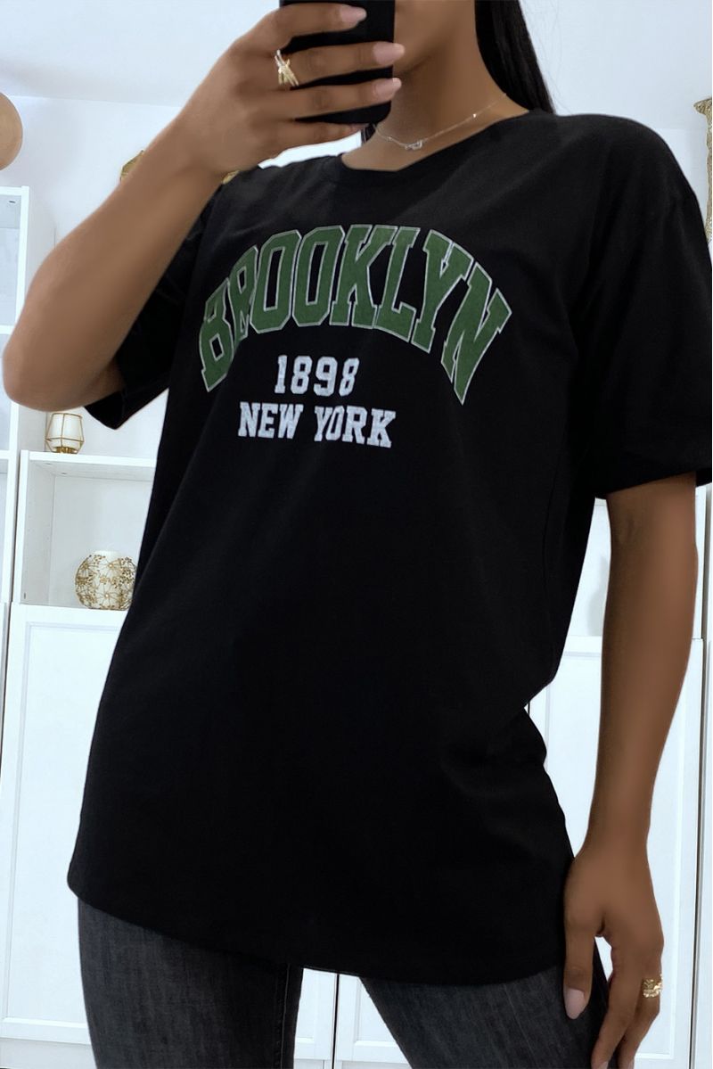 Oversized black Brooklyn 1998 writing T-shirt - 3