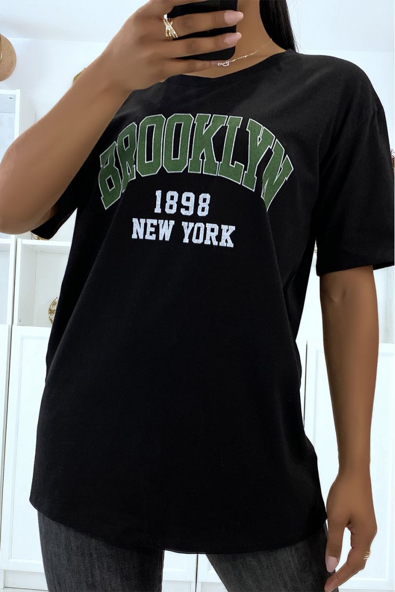 Oversized black Brooklyn 1998 writing T-shirt - 4