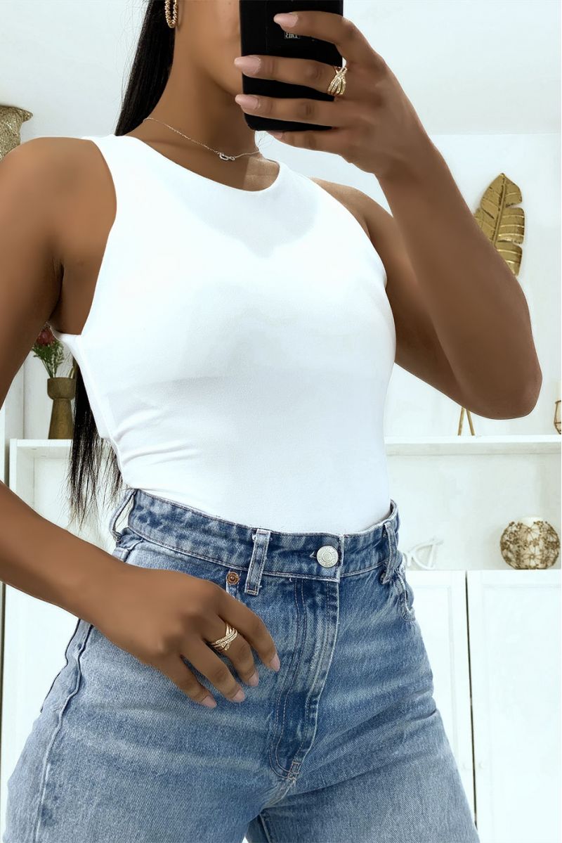 Marcel bodysuit in white very stretchy lined at the bust - 2 Marcel bodysuit in white very stretchy lined at the bust - 2