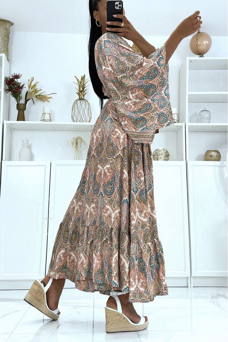 Sublime silk kimono with rose pattern - 3