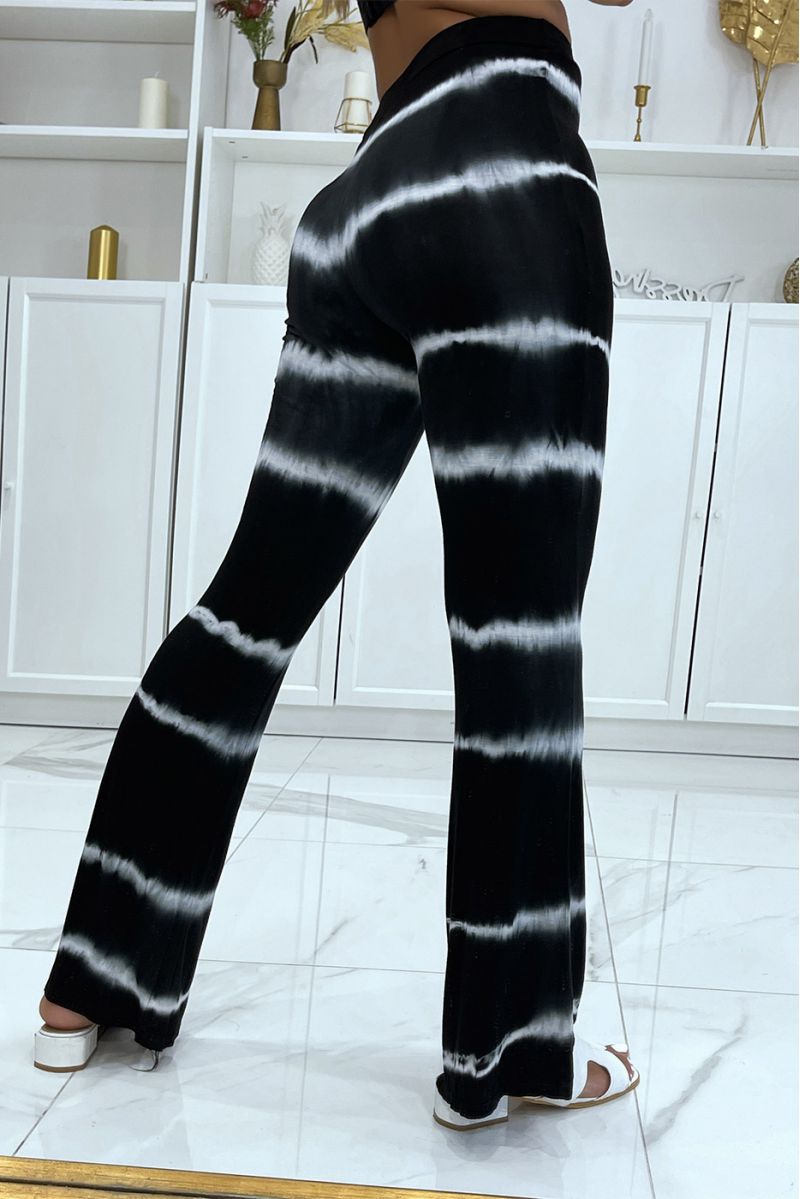 Black skinny trousers with two-tone tie and die effect elastic waistband - 3