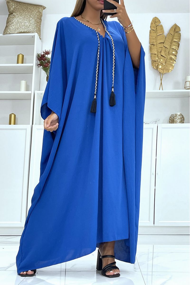 Abaya royal oversize épaisse et confortable à magnifique tresse avec dorure - 1