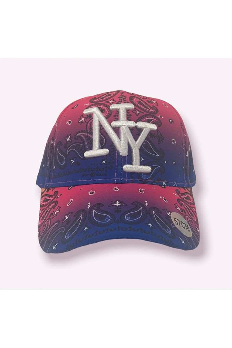 Rainbow purple NY New York cap with super trendy original Aztec patterns - 2