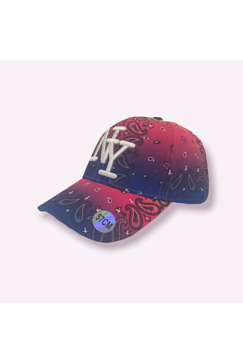 Rainbow purple NY New York cap with super trendy original Aztec patterns - 4