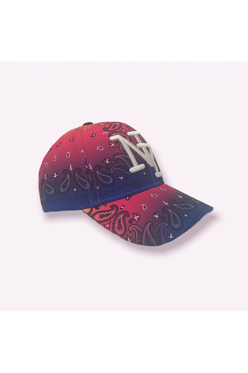 Rainbow purple NY New York cap with super trendy original Aztec patterns - 5