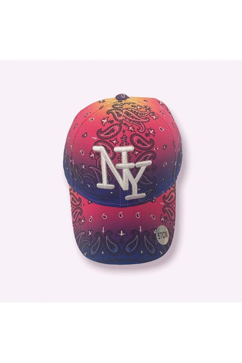 Rainbow purple NY New York cap with super trendy original Aztec patterns - 7