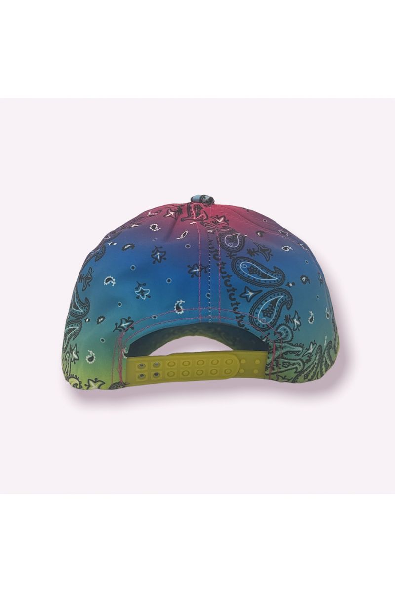 Regenboogblauwe en paarse NY New York pet met super trendy originele Azteekse patronen - 7
