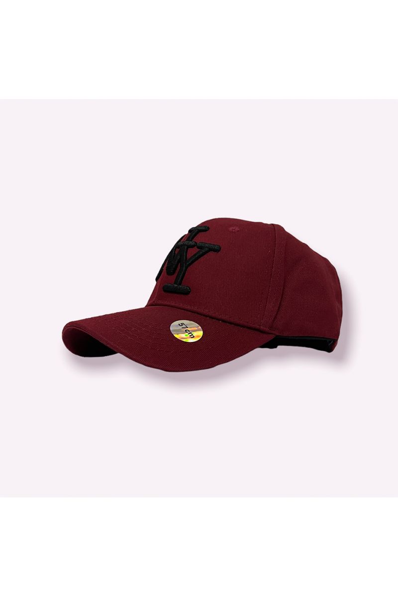 NY New York burgundy cap in a very trendy solid color essential of the season - 4