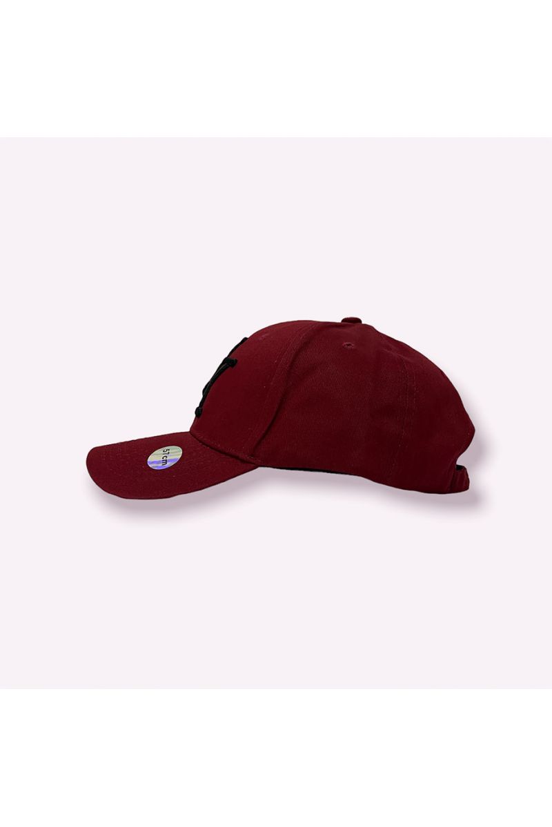 NY New York burgundy cap in a very trendy solid color essential of the season - 5