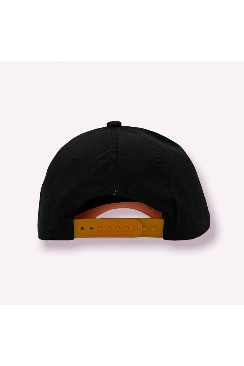 NY New York black cap with super trendy solid color, essential for the season and fluorescent orange writing - 7