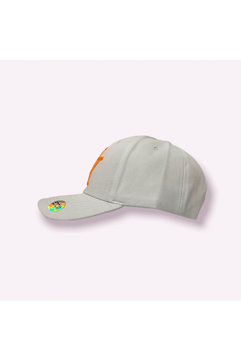 NY New York white cap in a very trendy plain color essential for the season and orange writing - 5