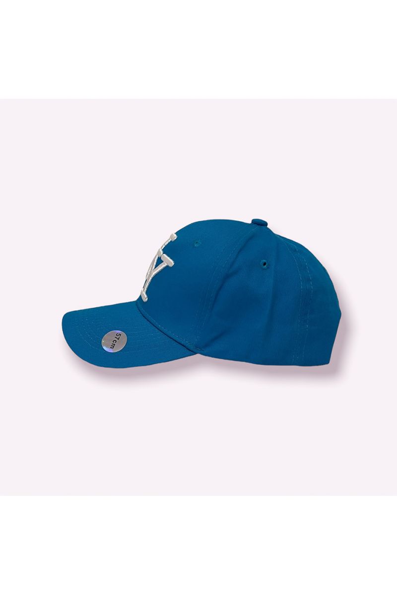 NY New York blue cap with a hyper trendy plain color essential for the season and white writing - 5