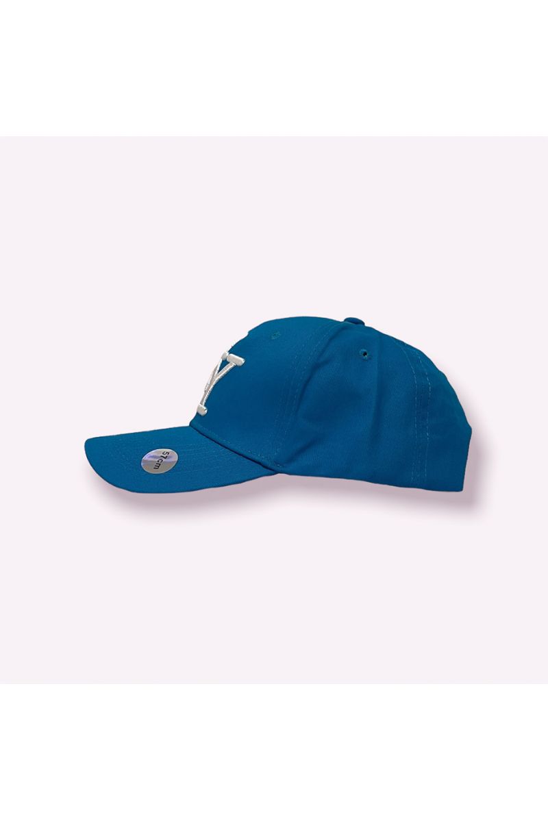 NY New York blue cap with a hyper trendy plain color essential for the season and white writing - 6
