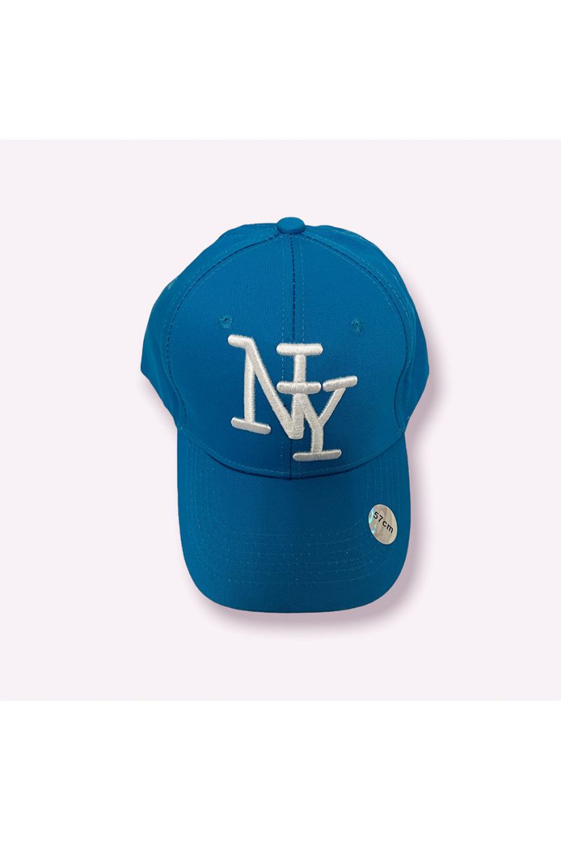NY New York blue cap with a hyper trendy plain color essential for the season and white writing - 8