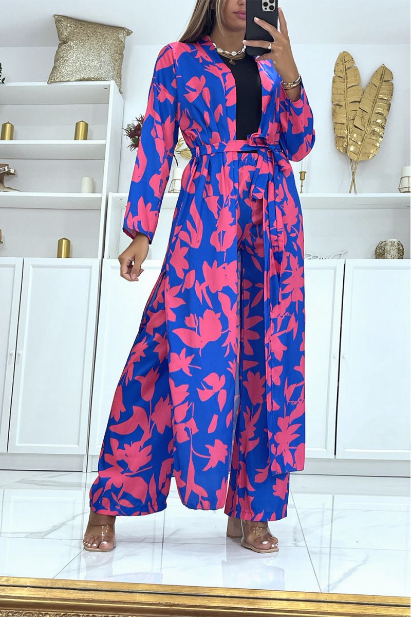 Belted Fuchsia Kingpin Kimono Set - 1