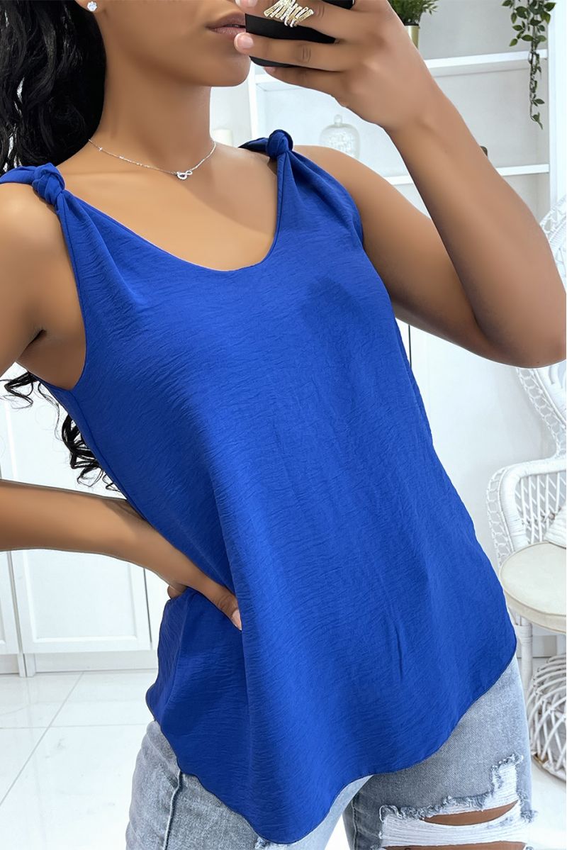 Royal tank top with straps in fluid knot and lined - 2
