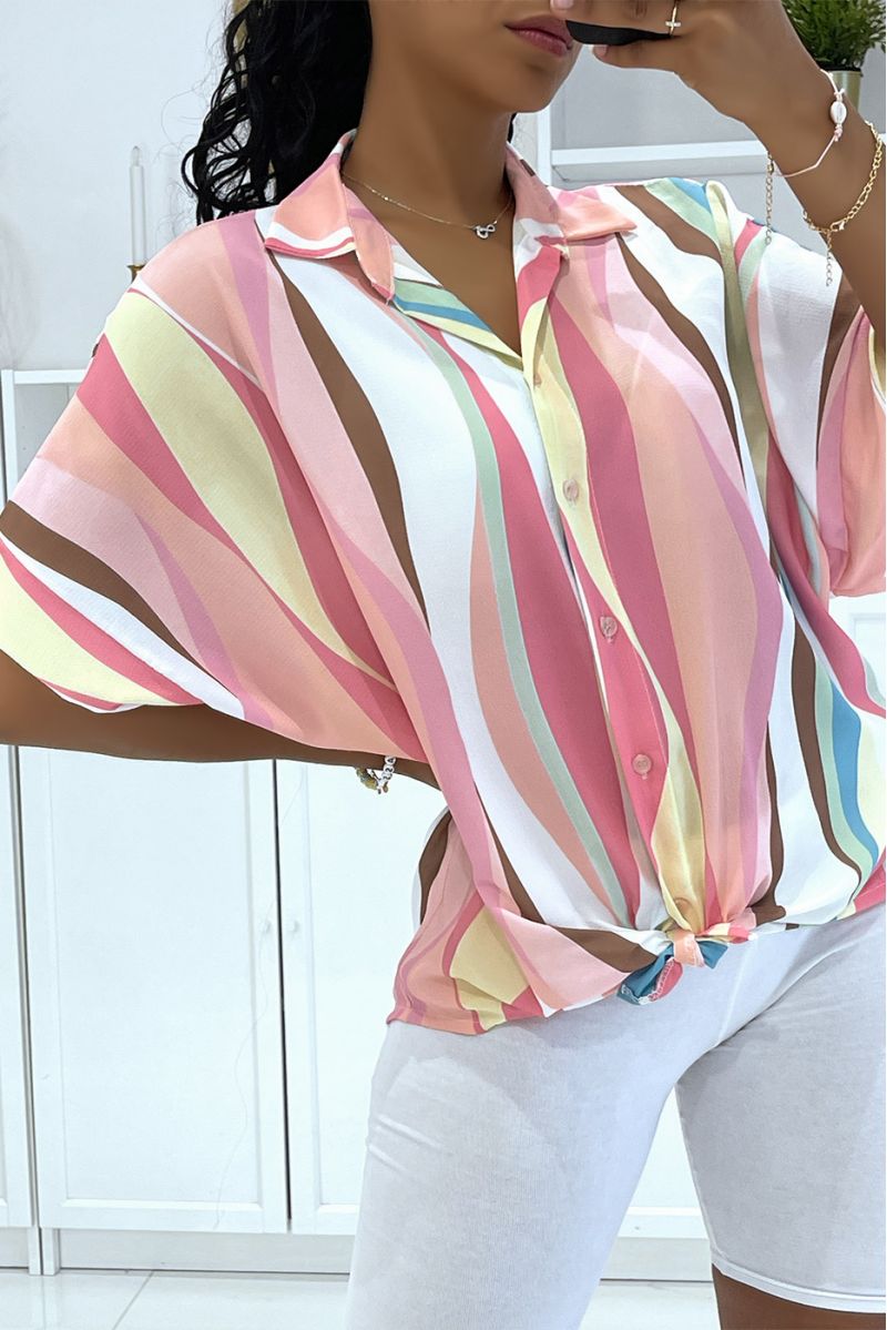 Lightweight pink striped shirt - 2