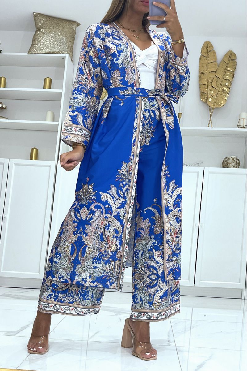 Kimono and royal flowing pants with oriental pattern - 3