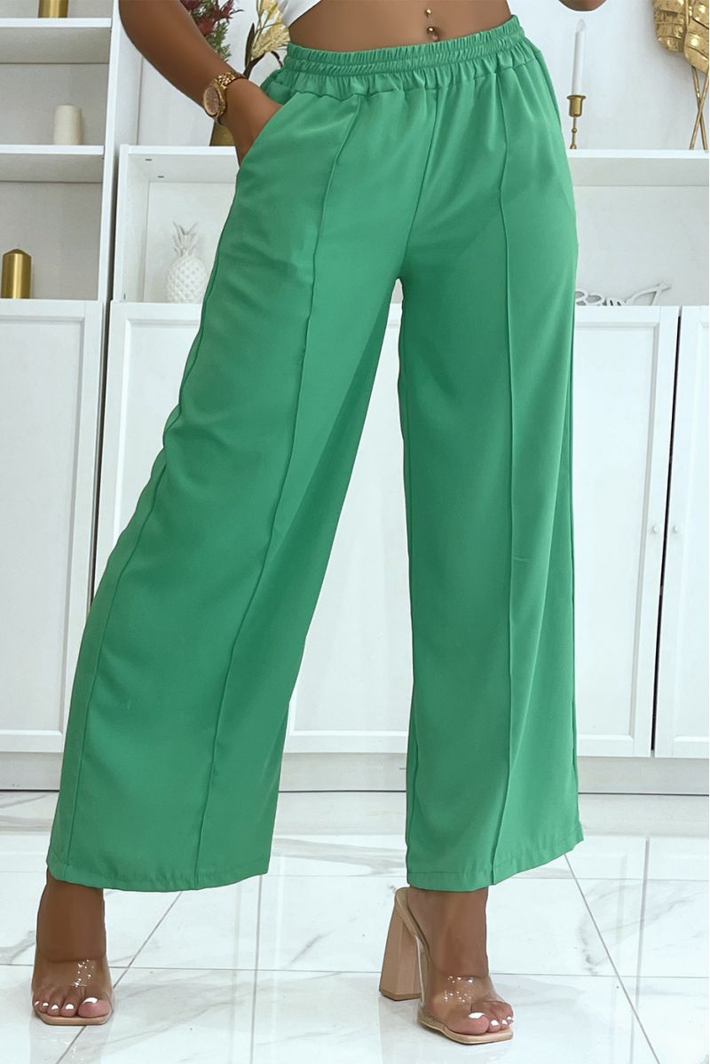Light and comfortable green palazzo pants - 2