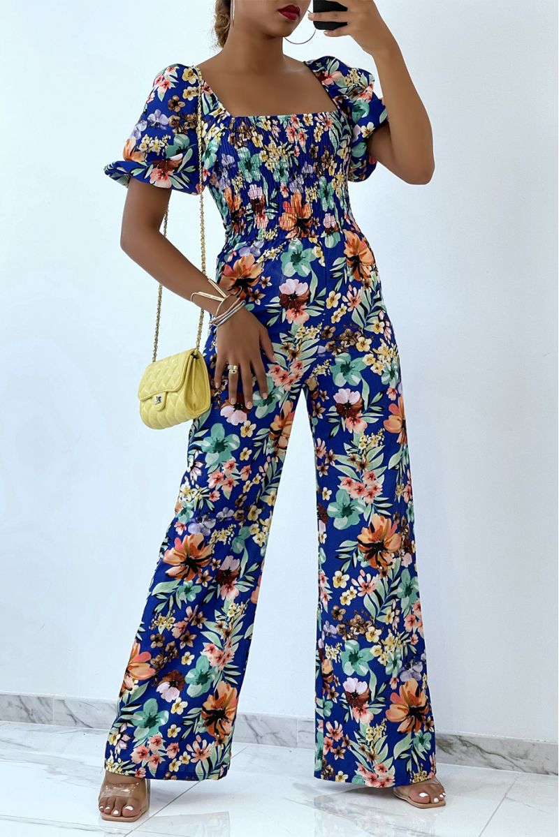 Royale jumpsuit met bloemenprint met bell bottoms en strapless top met elastische borst, essentieel voor de zomer - 1
