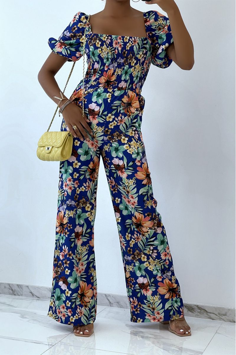 Royale jumpsuit met bloemenprint met bell bottoms en strapless top met elastische borst, essentieel voor de zomer - 2